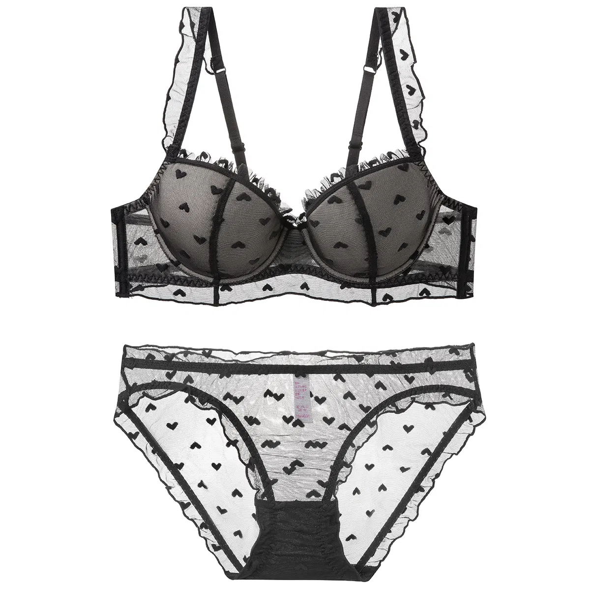 2025 Hot Sell Sexy Woman Ultra-Thin Embroidery Lace Trim Sexy Breathable Bra Set Underwear Lingerie
