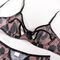 Wholesale Leopard Print Transparent Mesh Bra Set Sexy Thin Breathable Hollow out Woman Lingerie