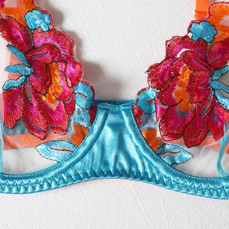 Wholesale Breathable Eyelash Lace Underwear for Women Sexy Ultra-Thin Two Piece Lingerie