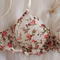 Wholesale Floral Embroidered Underwear Set Sexy See-Through Mesh 2PCS Lingerie