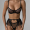 Sexy See-Through Polka Dots Skirt Bra Set Wholesale See-Through Mesh Three Piece Lingerie