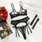 Sexy Eyelash Lace Hollow out Underwear Set Wholesale Embroidery Solid Color Lingerie