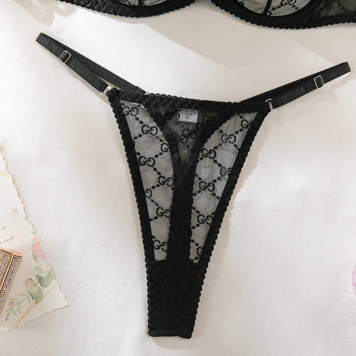 Wholesale Ladies Underwear Set Sexy Newest See-Through Mesh Women Lingerie