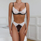 Hot Sale Ultral-Thin Two Piece Underwear Set Wholesale See-Through Embroidery Lace Lingerie