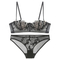Wholesale Sexy French Ultra-Thin Set Rose Embroidery Lace for Women Bra Underwear Lingerie