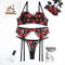 Sexy See-Through Mesh 3 Piece Bra Set Hot Selling Embroidery Woman Lingerie