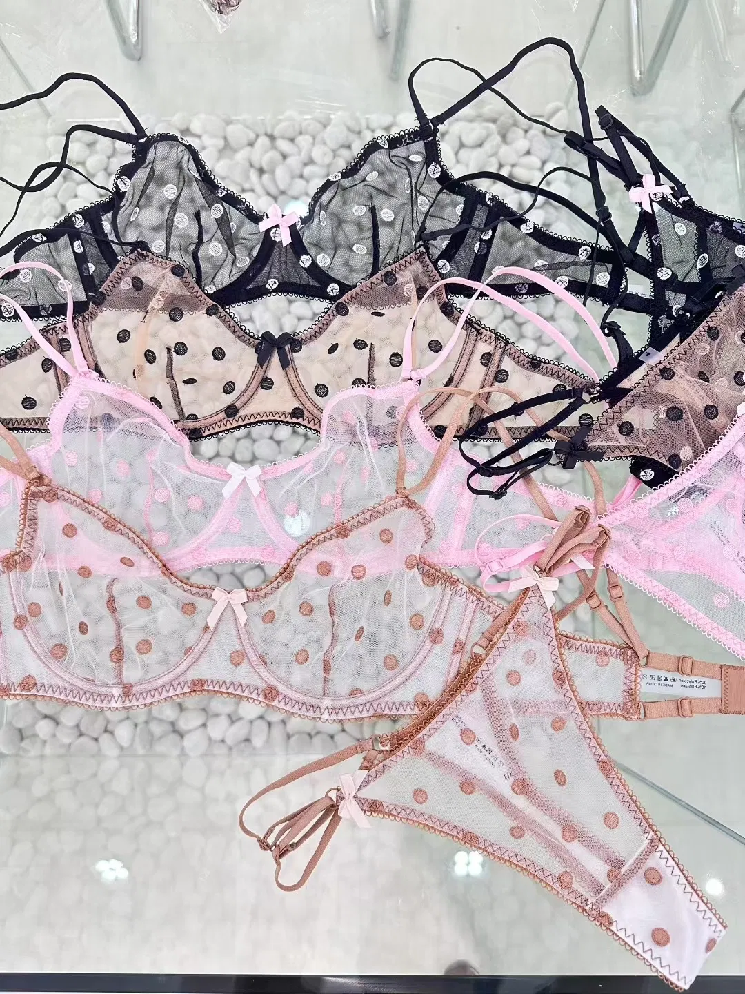 New Style Sexy Romantic Bra Set for Women French Ultra-Thin Mesh Underwear Lingerie