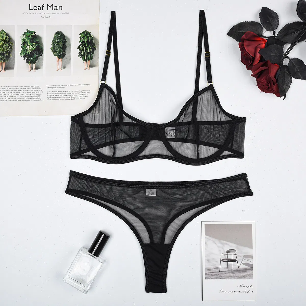 Wholesale Breathable Underwear Set for Woman New Erotic Transparent Mesh Lingerie