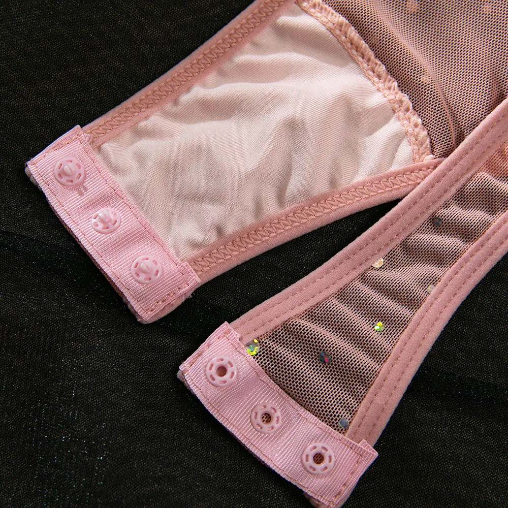 Sexy Perspective Mesh Bra Set with Gloves Hot Sell Sparkle Rhinestone One-Piece Lingerie