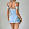 Sexy Ultral-Thin Short Skirt Underwear Set Wholesale Mesh See-Through Pearl Straps Lingerie