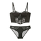 French Solid Color Satin Embroidery Lace Trim Sexy Breathable Patchwork Vest Gathering Bra Underwear Set Sexy Lingerie