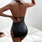 Wholesale PU Deep V Underwear Set for Woman Sexy Backless One Piece Lingerie