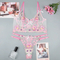 Wholesale Floral Embroidery See-Throug Underwear Set for Woman Sexy Fishbone Lingerie