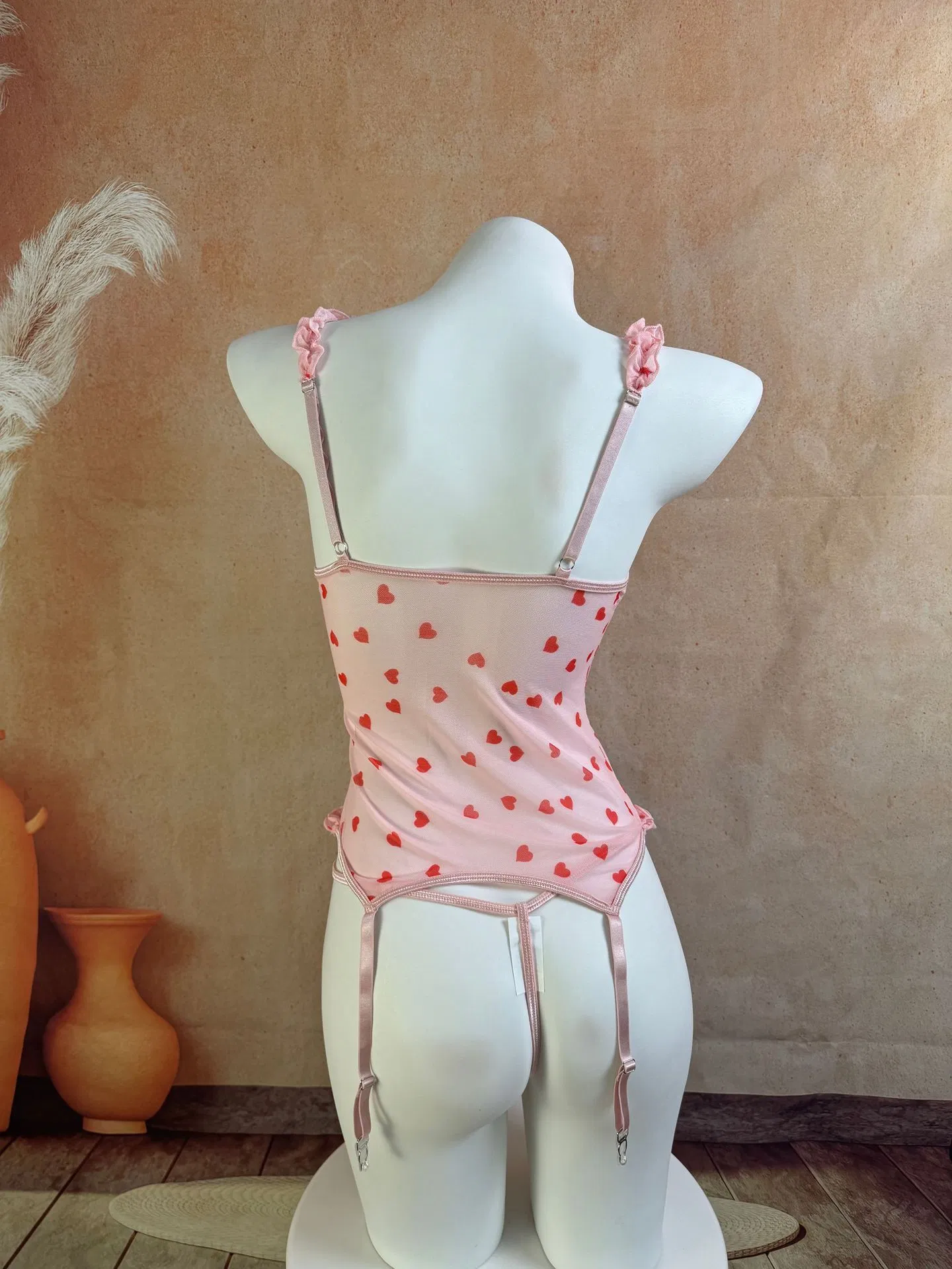 Wholesale See-Through Mesh Bra Panty Set Sexy Suspender Women's Lingerie