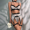 Sexy Perspective Fishnet Mesh Woman Underwear Set Wholesale Ring Neck Hollow out Lingerie