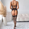 Wholesale Flower Embroidery Woman Underwear Set Sexy Hollow out Tie Garter Belt Lingerie