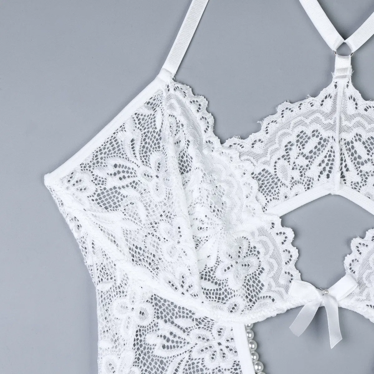 Wholesale Hollow out V-Neck Woman Underwear Set Sexy Embroidery Lace Suspender Lingerie