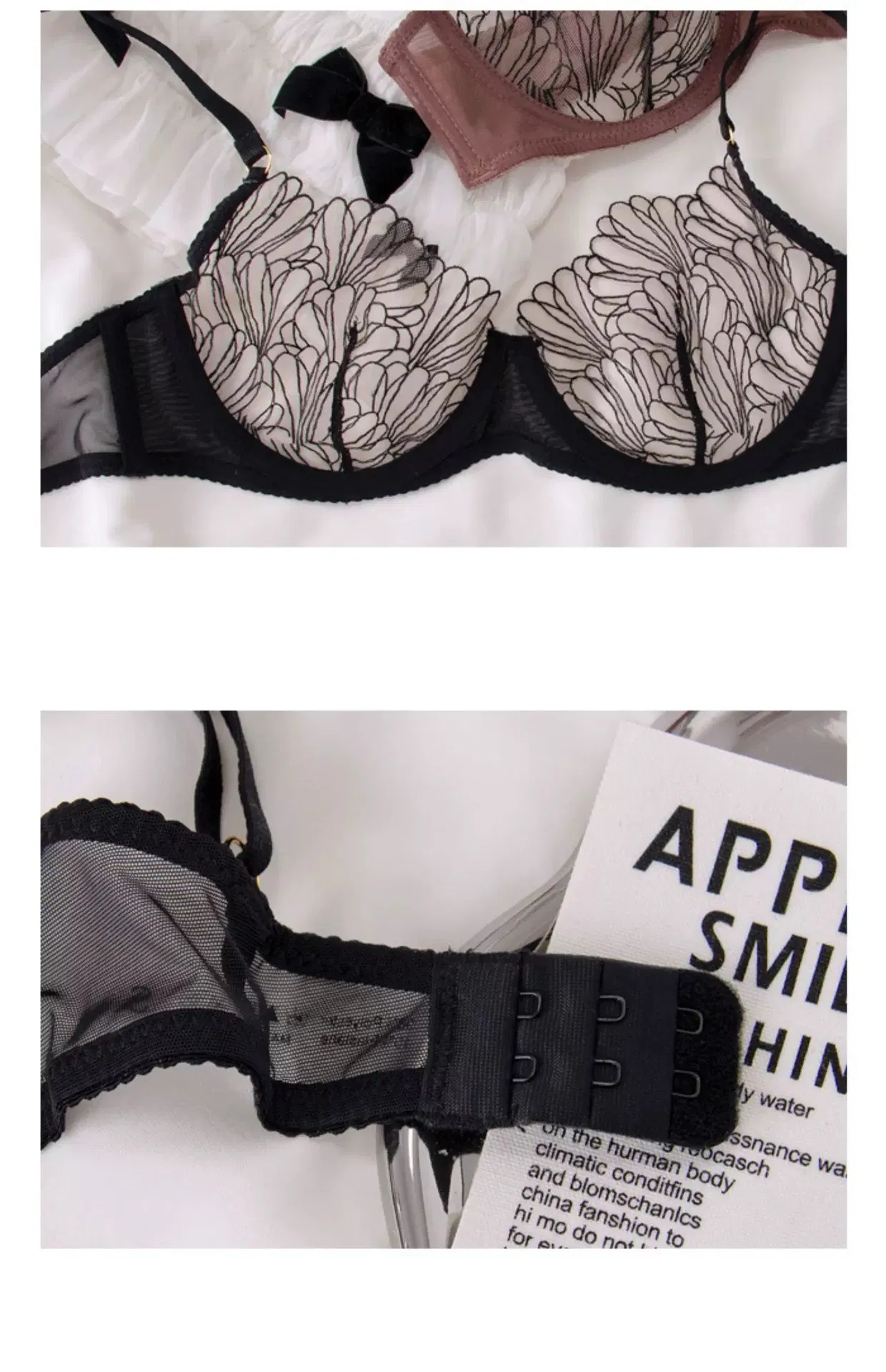 2025 Underwear Wholesale French Embroidered Lace Ultra-Thin Romantic for Women Soft Bra Set Sexy Lingerie