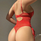 Hot PU Leather Hollow-out One Piece Underwear Set Sexy Ultra-Thin Woman Lingerie