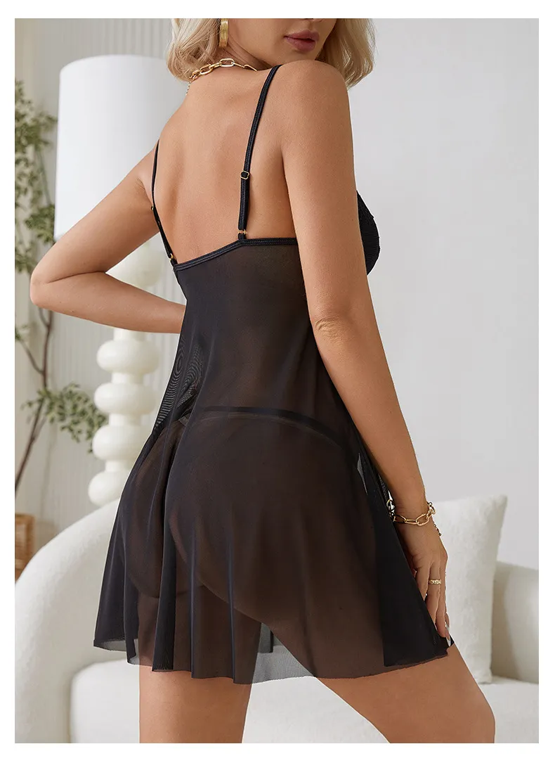 Sexy See-Through Embroidery Lace Sleepwear Best Selling Hollow Women Nightwear