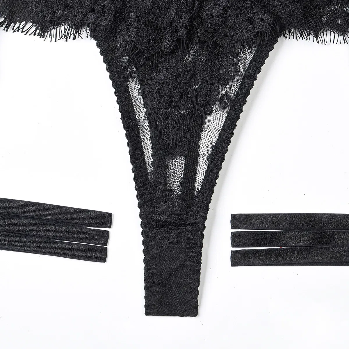 Sexy Transparent Lace Eyelash Woman Underwear Set Wholesale Embroidery Complex Lingerie