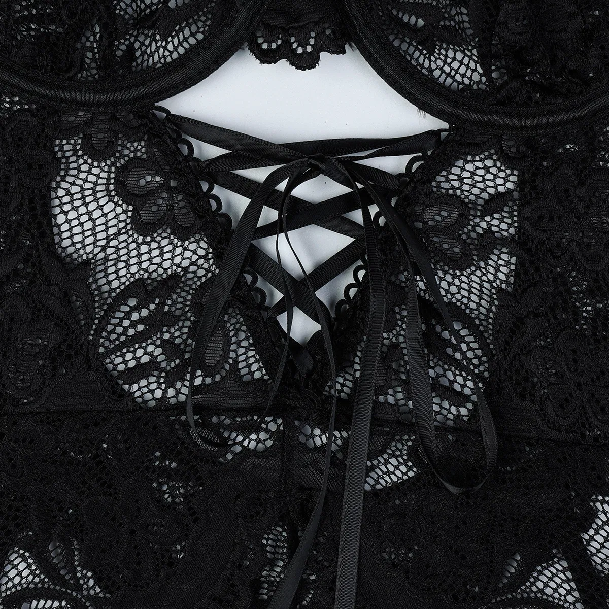 New Style Embroidery Ultra-Thin Underwear Set Sexy Luxury Cross Straps Women's Lingerie