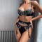 Wholesale Floral Embroidery Underwear Set for Woman Sexy See-Through Stain Lingerie