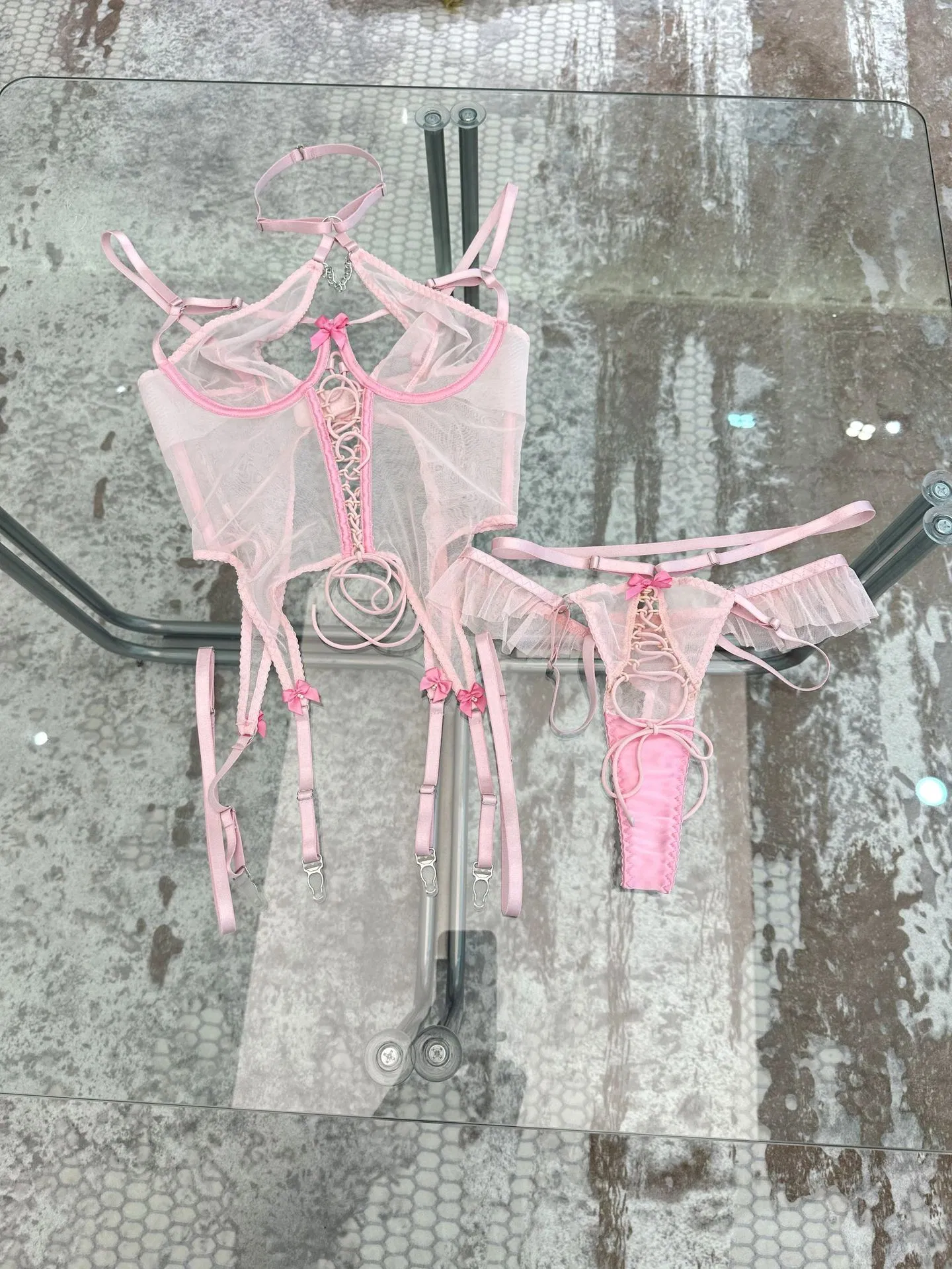 French Sexy Underwear Ultra-Thin Bodysuit Temptation Set New Deep-V Women Bra Set Lingerie