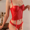 French Style Glossy Gathering Bra Leather Beauty Seduction for Women Soft Breathable Ultra-Thin Set Sexy Underwear Lingerie