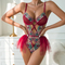 New Arrivals See-Through Mesh Skirt Bra Set Sexy Floral Embroidered Women Lingerie