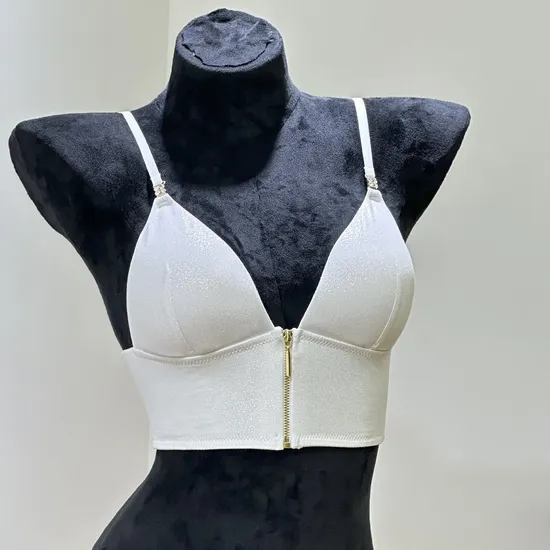 French Wholesale Light-Sensitive Surface Fine Shoulder Strap Front Buckle Triangular Cup Bra Underwear Set Sexy Lingerie