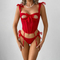 Sexy Hollow out Fishbone Underwear Set Wholesale Two Pieces Woman Lingerie