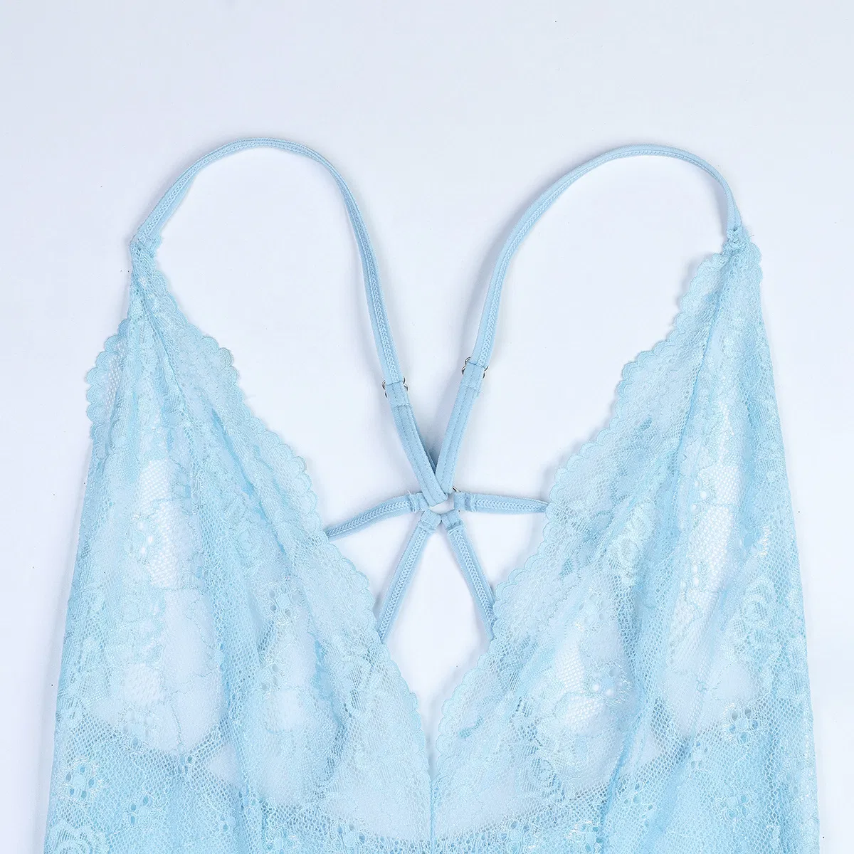 Wholesale V-Neck Hanging Neck One Piece Underwear Set Sexy Thin Embroidered Lace Lingerie