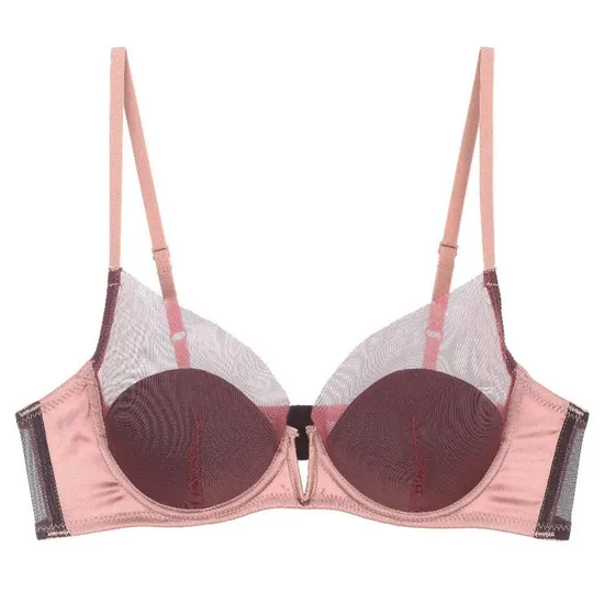 New Style Wholesale French Breathable Deep V Mesh Spliced Ultra-Thin Luxury for Women Soft Sexy Underwear Bra Set Lingerie