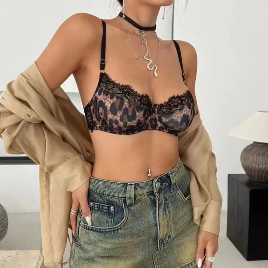 New Style Transparent Lace Bra Set Wholesale Ultra-Thin Seduction Strappy See-Throughunderwear Sexy Lingerie