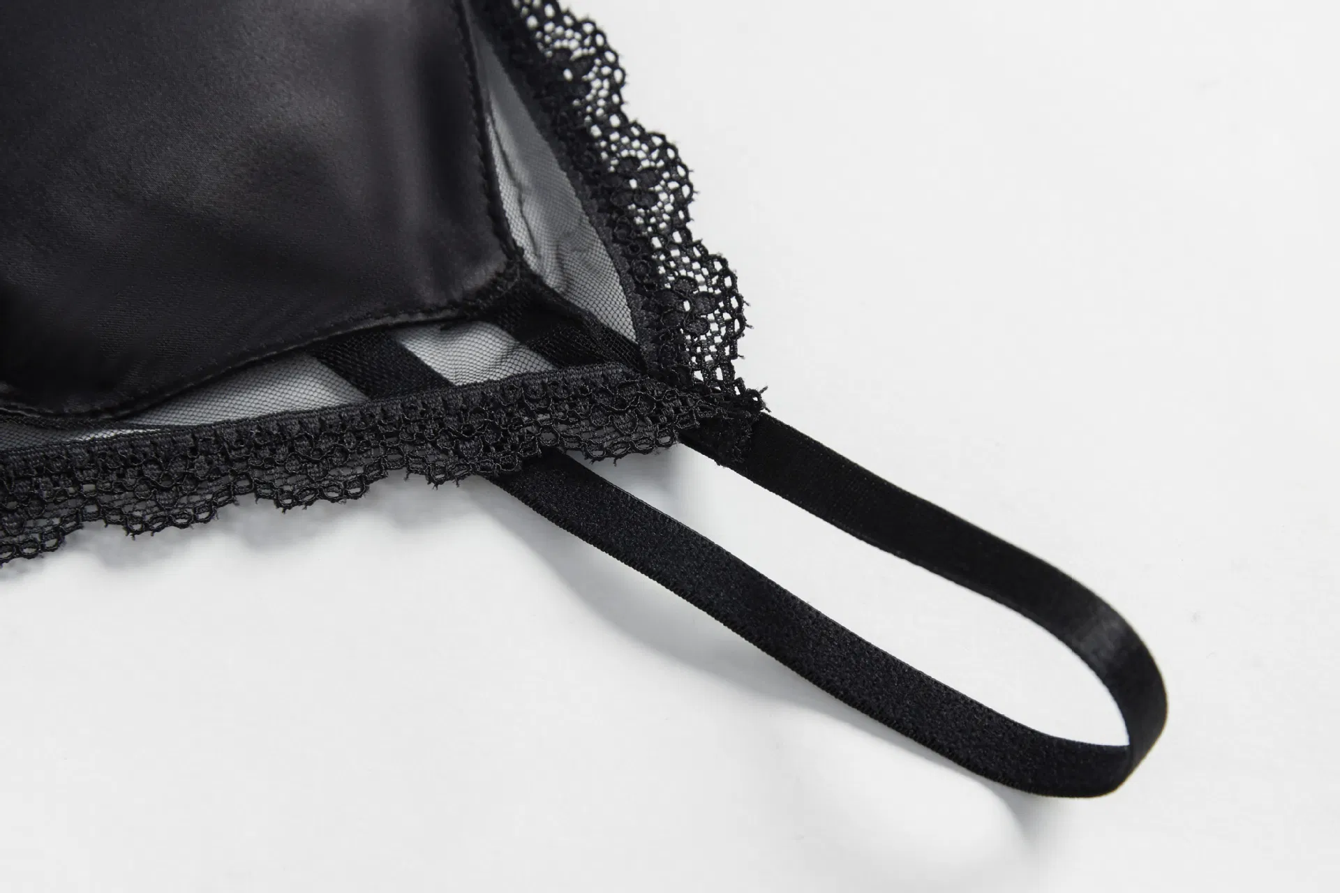 Embroidery Lace Trim Breathable Bra Erotic French Deep V Gathered Lace Ultra-Thin for Women Soft Sexy Set Underwear Lingerie