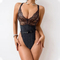 Sexy Solid Color Floral Embroidery Lingerie Set New Style See Through Woman Bodysuit