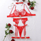 New Arrival See-Through Embroidered Garter Belt Bra Set Sexy Ultral-Thin Women's Lingerie