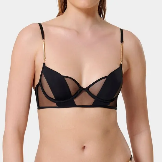 French Smooth See-Through Mesh Gathering Breathable for Women Soft Bra Breathable Ultra-Thin Thongs Set Sexy Underwear Lingerie
