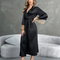 Sexy Satin Transparent Lace Woman Sleepwear Wholesale Long Sleeved Nightwear