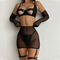 Wholesale Transparent Underwear Set with Gloves for Woman Sexy Hollow out Lingerie