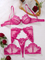 Wholesale Sheer Mesh Heart Embroidery Underwear Set Sexy Valentine's Women Lingerie