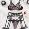 New Leopard Printing Utral-Thin Underwear Set Wholesale Sexy Four Piece Woman's Lingerie