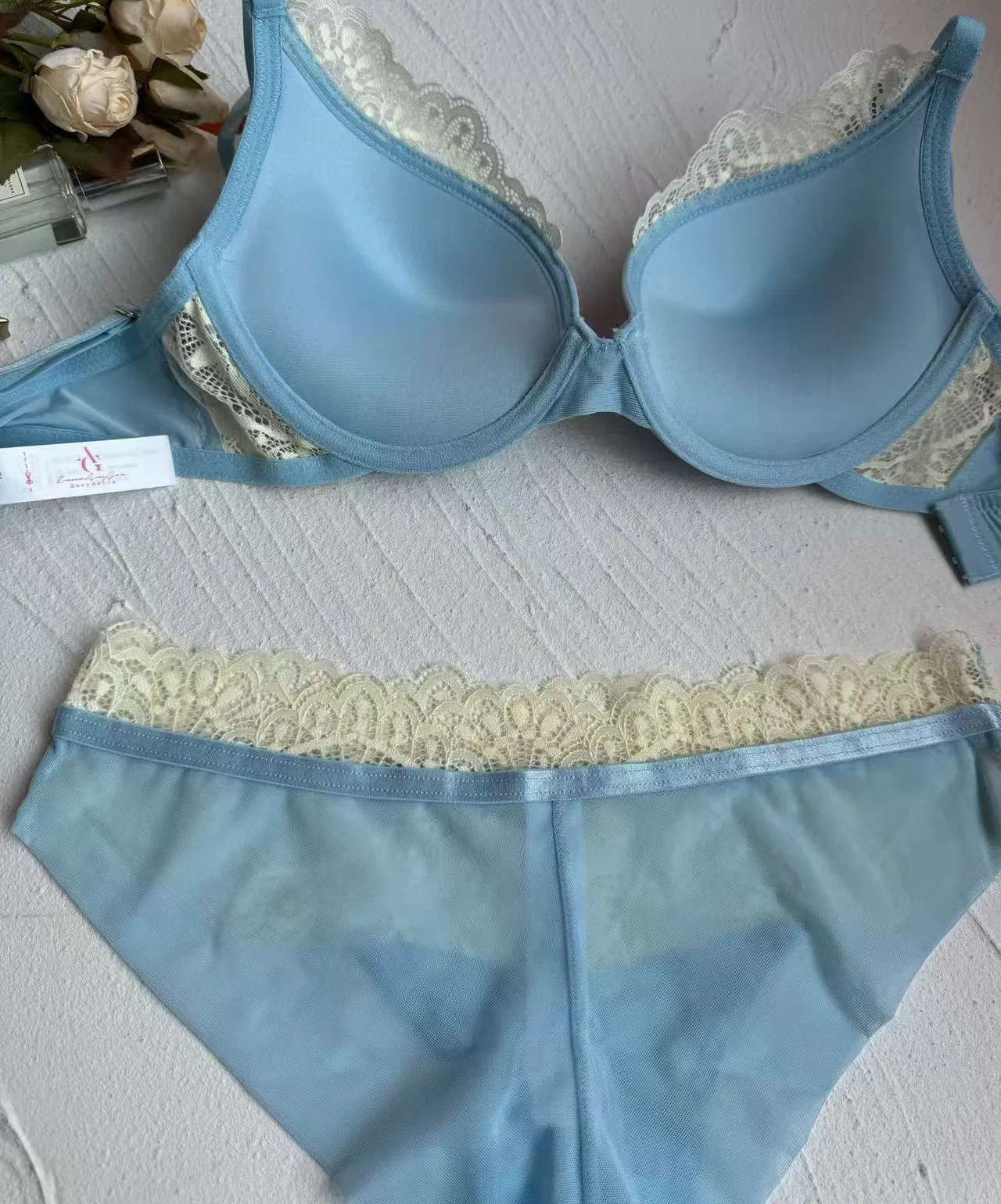 New Arrival Women's Sexy Lace Bra Panties Set Convertible Breathable Spandex Underwear Lingerie