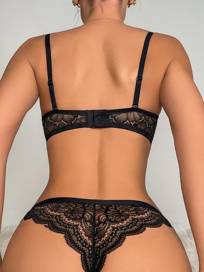 Hot Sales Ladies Push-up Bra & Brief Sets Wholesale Sexy Lace Thongs Underwear