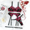 Sexy High Quality Heart-Shaped Embroidery Lace Bra Thong Set Hot Sell Garter Belt Woman Lingerie