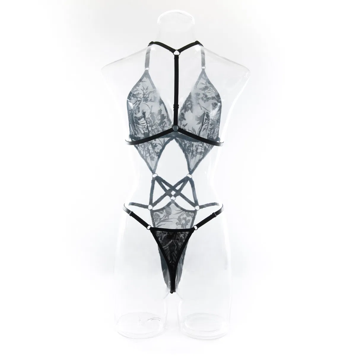 Wholesale Hollowed out Backless One-Piece Bra Set How Sell High Quality Temptation Lingerie