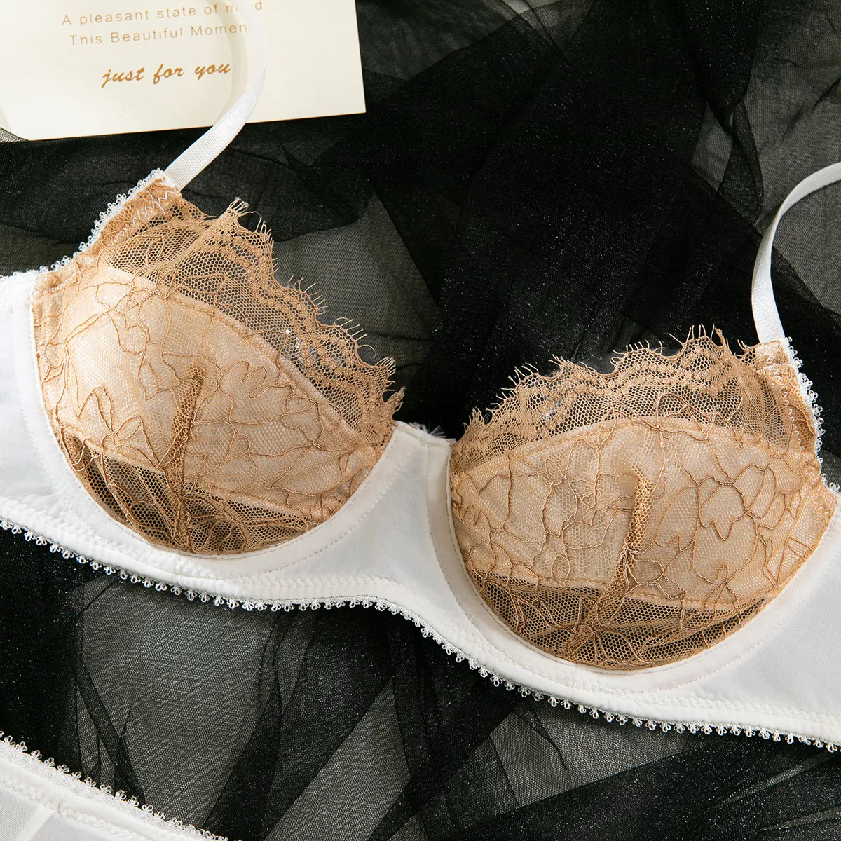 Wholesale Ultra Thin Underwear Set Sexy Flower Embroidery See Through Lingerie