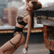 New Luxury Feather Underwear Set Sexy Erotic G-String Embroidered Lace Woman's Lingerie