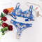 Wholesale Ultra Thin See-Through Bra Set Sexy Breathable Embroidered Flower 2PC Lingerie
